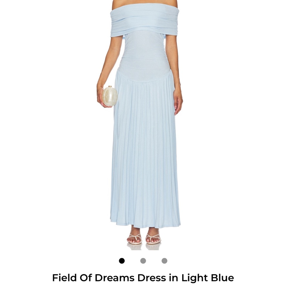 Lioness Off-Shoulder Maxi Dress in Light Blue